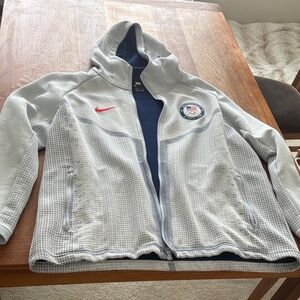 Nike Team USA Olympic Gray and Navy Full-Zip Hoodie